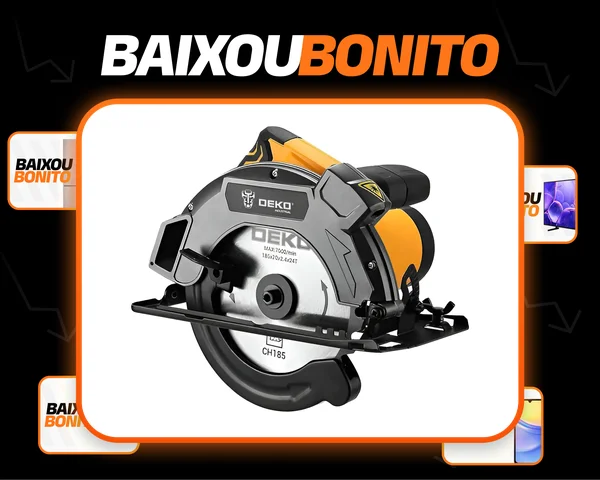 Serra circular profissional 7-1/4 Pol. 1600w Deko frequência 50/60Hz