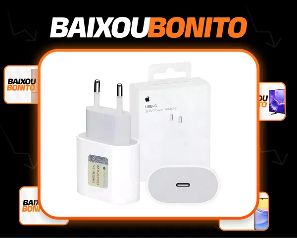 Carregador Fonte Apple Ipad Iphone Turbo Usb-c 20w Original Branco