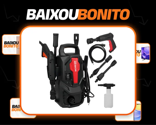 Lavadora De Alta Pressão Potente 1200W 1305lbs Kit Shampoo LW1305 Worker