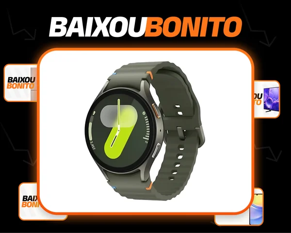 Samsung Galaxy Watch7 Smartwatch 40mm Bt Galaxy Ai Caixa Verde Pulseira Verde Bisel Verde Desenho da pulseira na