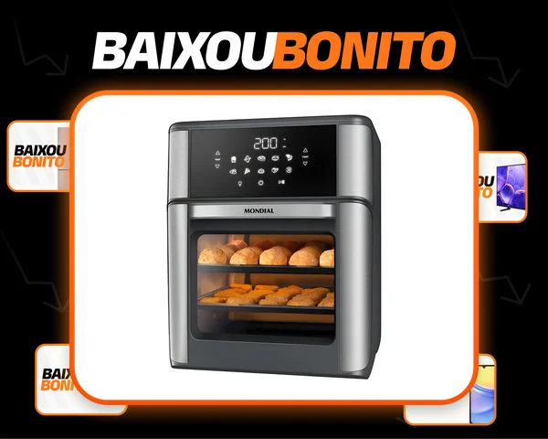 Air Fryer Forno 12l Afon-12l-gi 2000w Digital Mondial - Preto E Inox