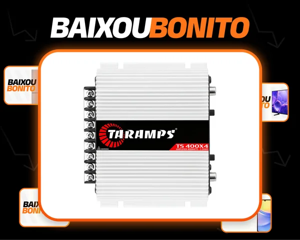 Modulo Taramps Ts400x4 Potencia de 400watts 2 Ohms Amplificador 400rms T400 4 Canais Som Automotivo 2 Ohms Rca Ts 400x4 Crossover