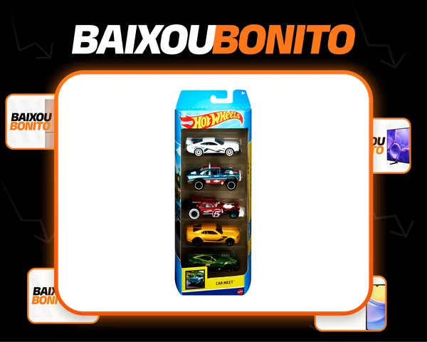 Hot Wheels Cartela De Carrinhos Com 5 Mattel - O Kit Cor Multicolor