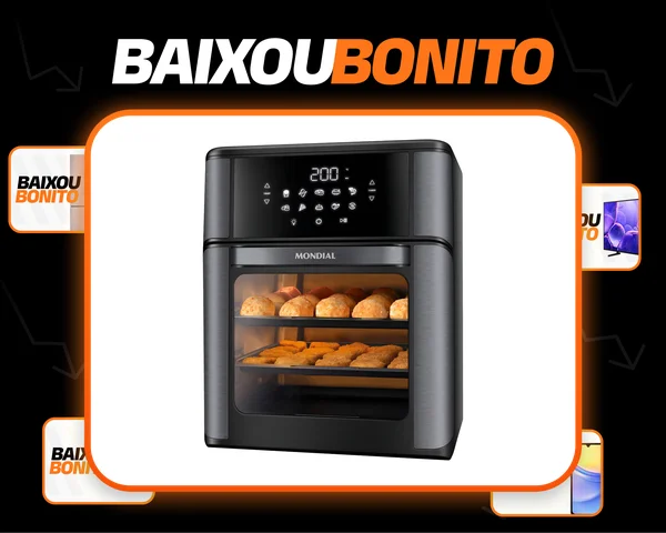Fritadeira Elétrica AFON-12L-BG Forno Oven 12 Litros Preto Mondial