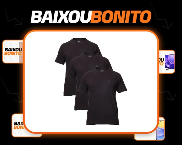 Kit 3 Camisetas Casual Masc Patch 2.0 Tee Em Algodão Oakley