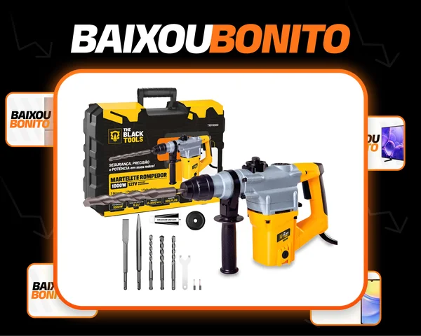 Martelete Combinado Sds-plus 1000w Com Maleta Trm100 The Black Tools
