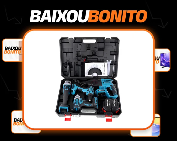Kit Maleta 4 Ferramentas Multifunções Bateria 21v Brushless