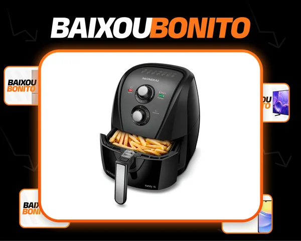 Fritadeira sem óleo air fryer 4L Mondial 1500W AFN-40-BFT