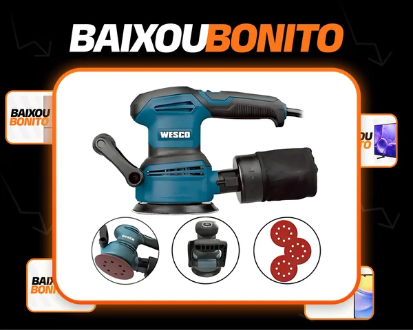 Lixadeira profissional roto orbital Wesco Profissional WS4265 azul-turquesa 400W
