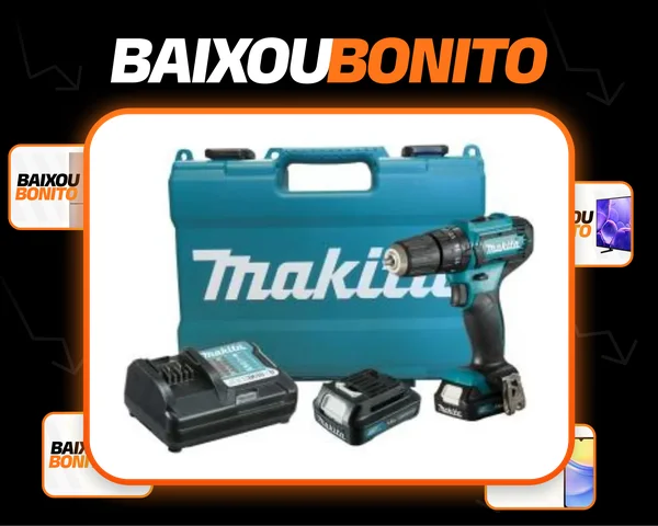 Parafusadeira E Furadeira Impacto Makita 12v Hp333 2bat Azul-turquesa 127/220v