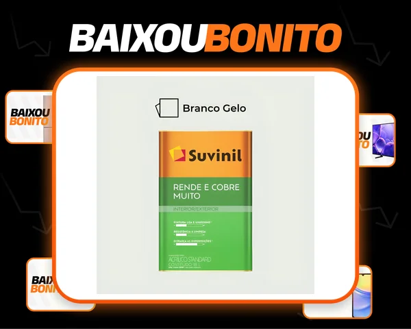Tinta Acrílica Suvinil Standard 18l Rende E Cobre Muito Rm012 Gelo Fosco
