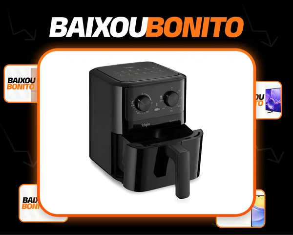 Fritadeira Elétrica Air Fryer Quad Fry Elgin 4,2 L, 1400w Preto