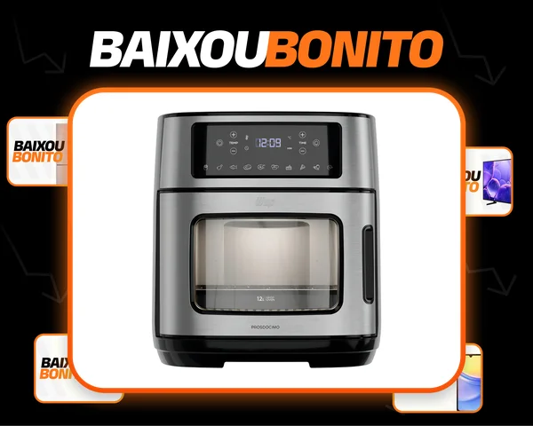 Fritadeira Elétrica Air Fryer Antiaderente WAP Oven 12 Litros com Painel Digital