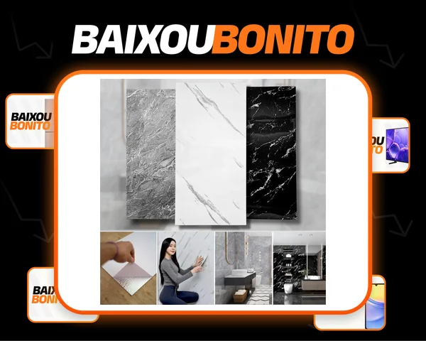 Kit 10 Painel 3d Mármore Parede Autocolante 60 X 30 Pdeals