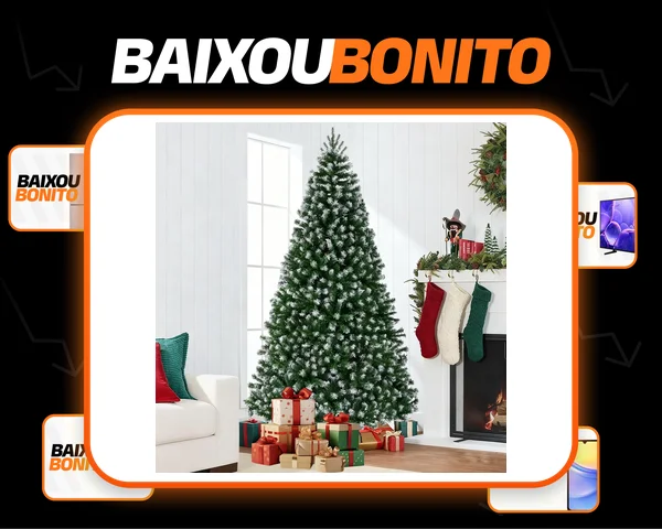 Arvore Natal Com Neve 1500 Galhos Arvore Natal Branca 2,10m Verde