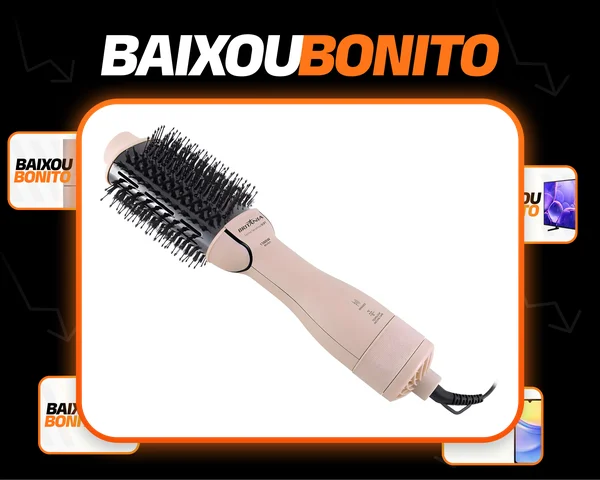 Escova Secadora de Cabelos Britânia Bec07r Soft 4 Em 1 1300w Cabo Giratório Rosa