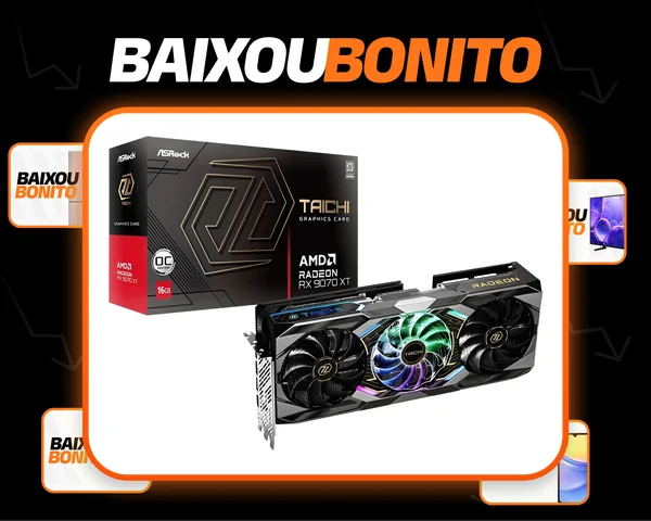 Placa De Vídeo Asrock Amd Radeon Rx 9070 Xt Taichi Oc 16gb