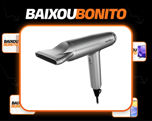 Secador De Cabelos Bsc3400 1600W Mais Silencioso Cinza Britânia