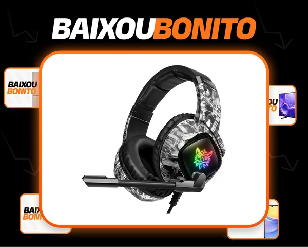 Onikuma Gamer K19 fone de ouvido em RGB cinza