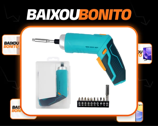 Parafusadeira Elétrica Recarregável Portátil Azul