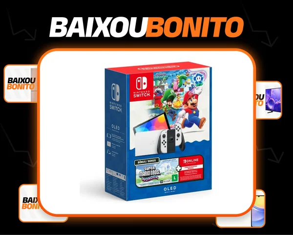 Console Nintendo Switch Oled + Super Mario Bros Wonder + 3 Meses De Assinatura Nintendo Switch Online