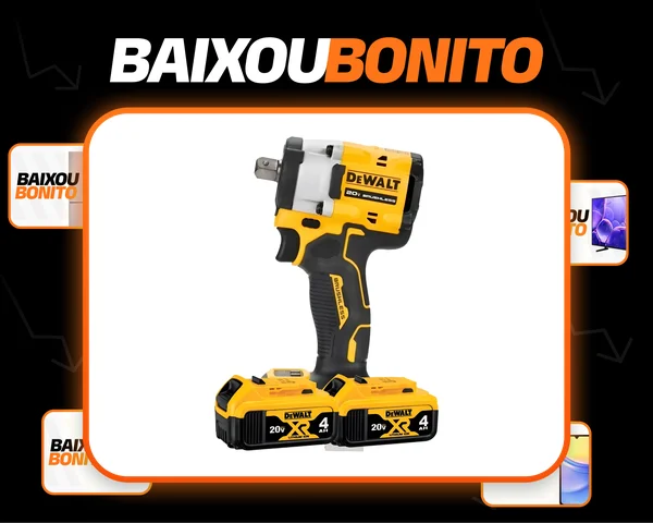 Chave de Impacto Atomic 13mm Dewalt Modelo DCF922B Sem Fio Com 4 Velocidades 20V