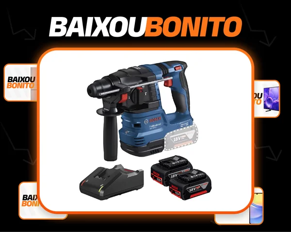 Martelete Rompedor Gbh 185-li 02 Baterias E Carregador Bosch Azul 18v