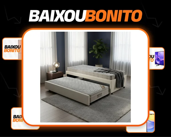 Bicama Solteiro Courino Areia C/2 Colchões Airtech Ortobom