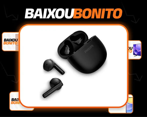 Fone De Ouvido Sem Fio Philips Bluetooth Preto Tat1139bk/00