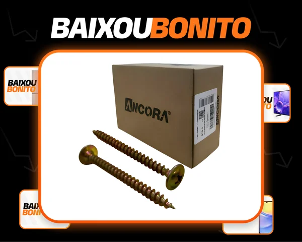 Parafuso 4,0x45mm 500un Chipboard Flangeado Bicromatizado