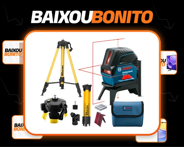 Nível A Laser Bosch Vermelho 15 Metros 2 Linhas C/ Tripé
