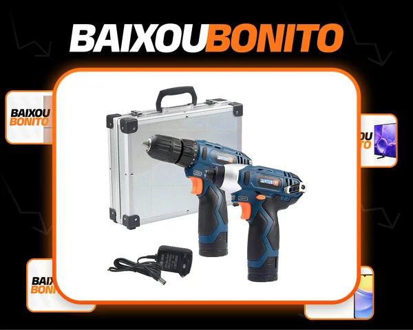 Kit Parafusadeira Impacto 1/4 Pol + Parafusadeira Furadeira