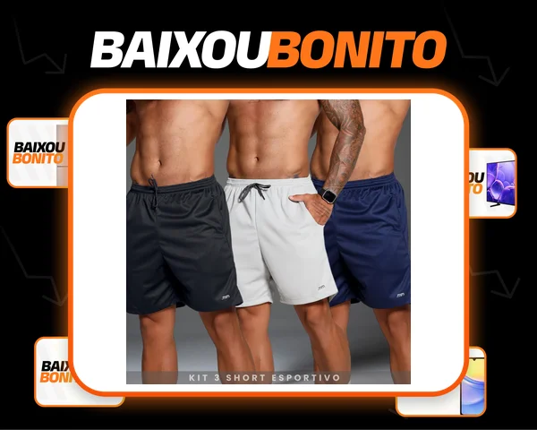 Kit3 Short Futebol Bermuda Esporte Masculina Treino Academia
