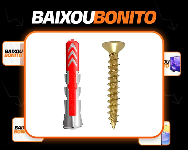 Bucha De Nylon Duopower 6mm Fischer C Aba E Parafuso 50pçs