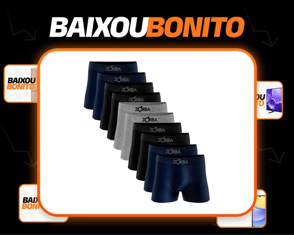 Kit 10 Cueca Boxer Zorba 781 Original Em Algodão Sem Costura