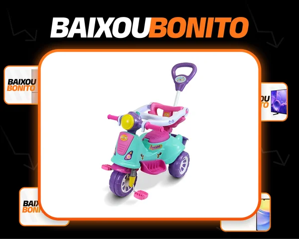 Triciclo Infantil Maral Avespa Rosa Reserva Passeio Andador Rosa