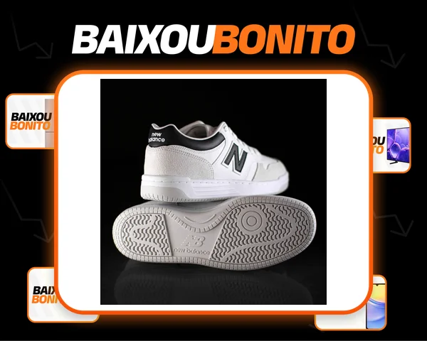 Tênis Retrô New Balance 480 Low Cinza Branco Macio Masculino