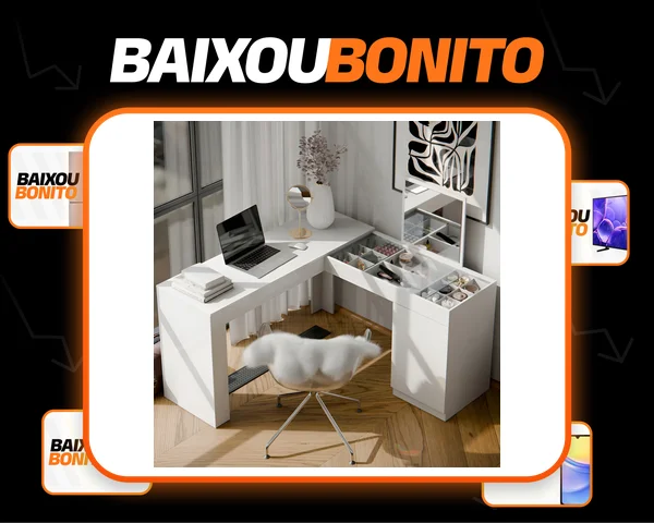 Escrivaninha Penteadeira de Canto Star Com Espelho Möbler