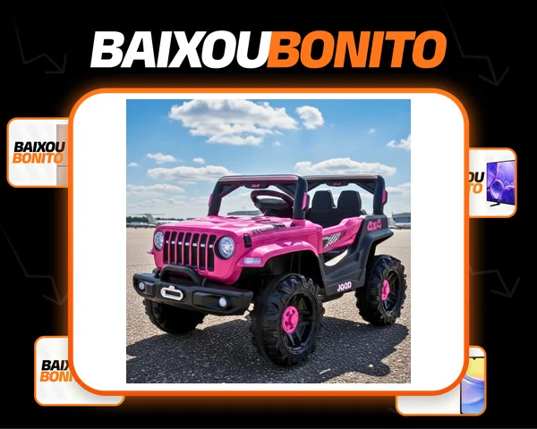 Carro Elétrico Infantil Jipe Off-road 12v Rosa Brinqkids