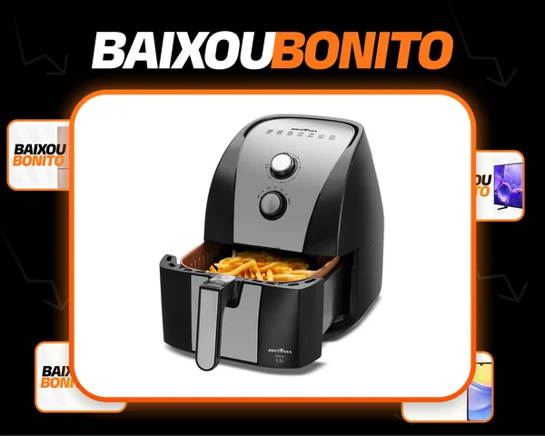Britânia air fryer BFR51 5,5L antiaderente gold potência de 1500w cor preto