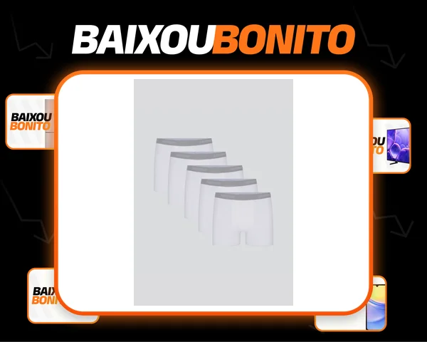 Kit 5 Cuecas Boxer Com Elástico Personalizado