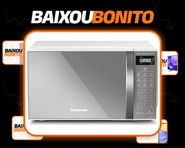 Microondas Panasonic Nn-st27lwru 21L Branco Espelhado Tecnologia Pega Fácil