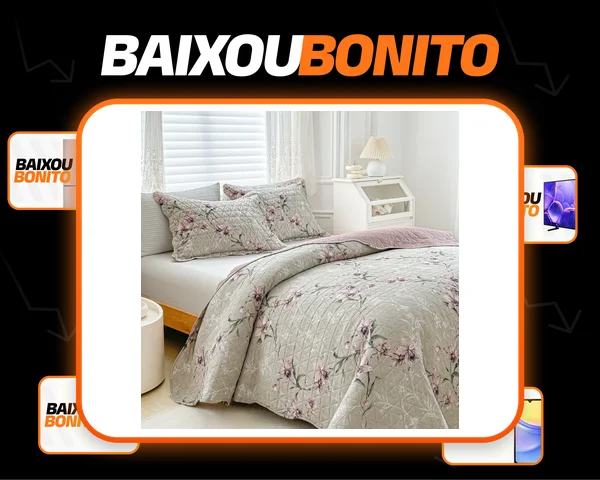 Kit Colcha Casal 3pç Itália 150 Fios Dupla Face Arabesco