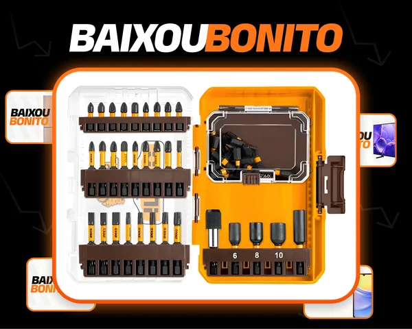 Conjunto De Bits E Soquetes De Impacto Com 51 Peças Ingco Laranja