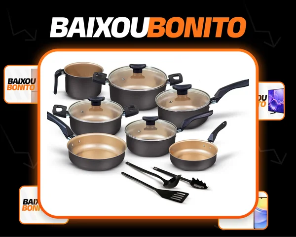 Conjunto Panelas Antiaderente 10 Peças Teflon Várias Cores