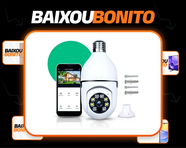 Câmera Lampada De segurança Casenn Ip Wifi Com Visão Noturna Interna Externa App Yoosee Espiã 360º Cor Branco