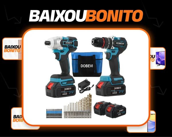 Kit Furadeira Parafusadeira + Chave De Impacto Dobevi,35pcs