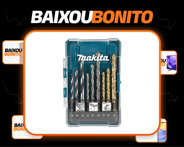 Jogo De Brocas 9 Pçs Makita Madeira Concreto Metal D-71962