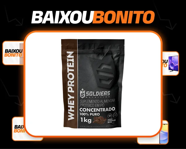 Whey Protein Concentrado 1kg Sabor Chocolate Belga Soldiers Nutrition Rico em Proteína Treino