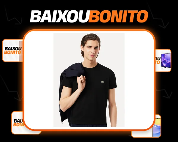 Camiseta Masculina Lacos Jersey Pima Cotton Preta